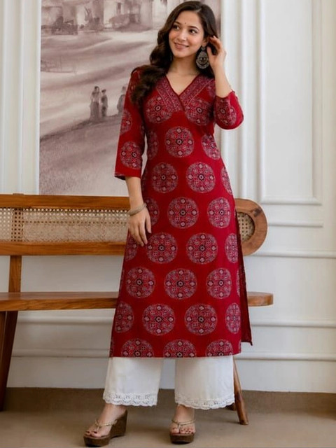 Sangria Women Ethnic Motifs Printed Kurta - Image 4