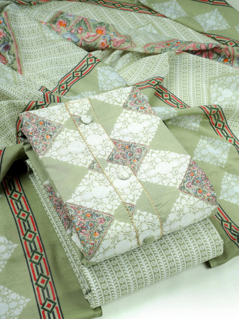 CLEMIRA Printed Pure Cotton Unstitched Dress Material - Image 3