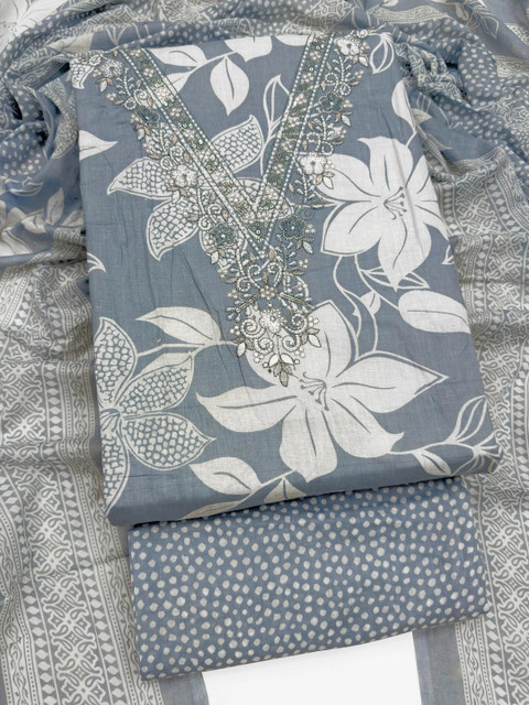 CLEMIRA Printed Pure Cotton Unstitched Dress Material