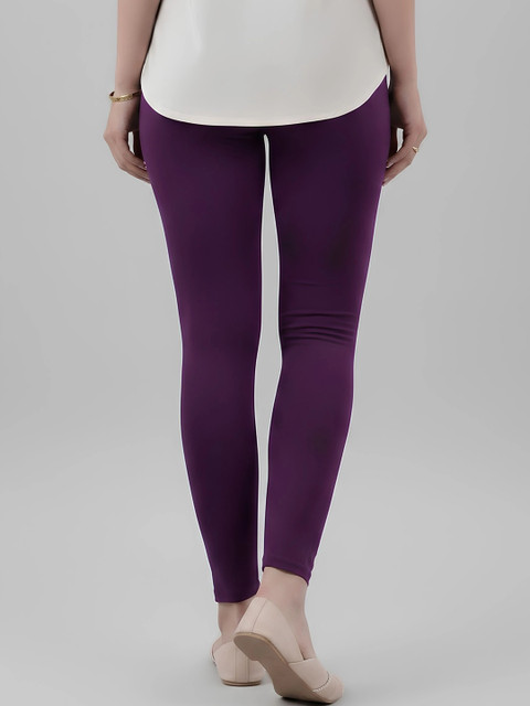 COLRINA Pack Of 2 Skin-Fit Cotton Ankle Length Leggings - Image 3