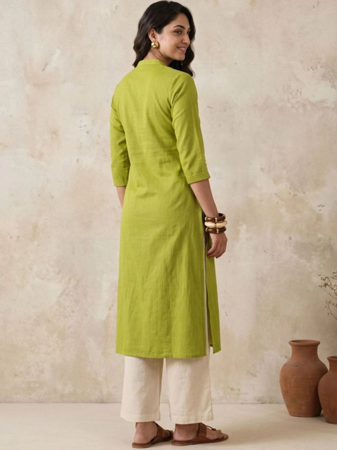 Anouk Women Ethnic Motifs Embroidered Thread Work Kurta - Image 4