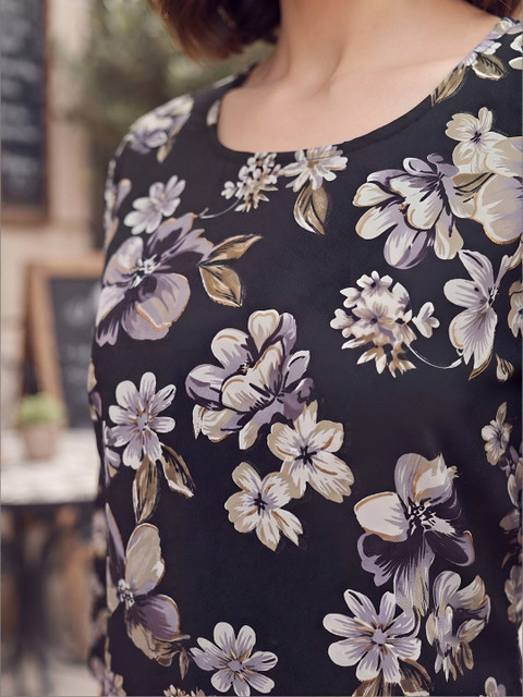 Nayo Floral Printed Top with Trousers - Image 2
