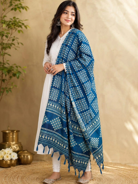 SAHINA DUPATTA Printed Art Silk Block Print Dupatta