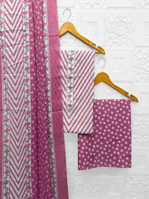 CLEMIRA Printed Pure Cotton Unstitched Dress Material