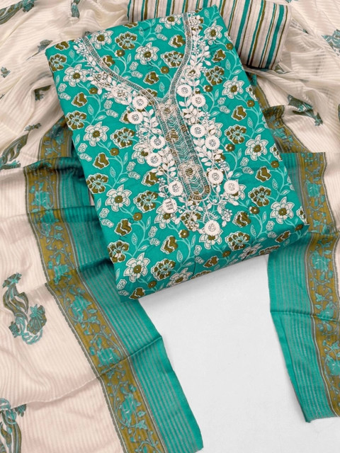 CLEMIRA Printed Pure Cotton Unstitched Dress Material