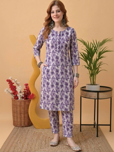 Pjyot by surhi Women Floral Printed Thread Work Floral Kurta - Image 5
