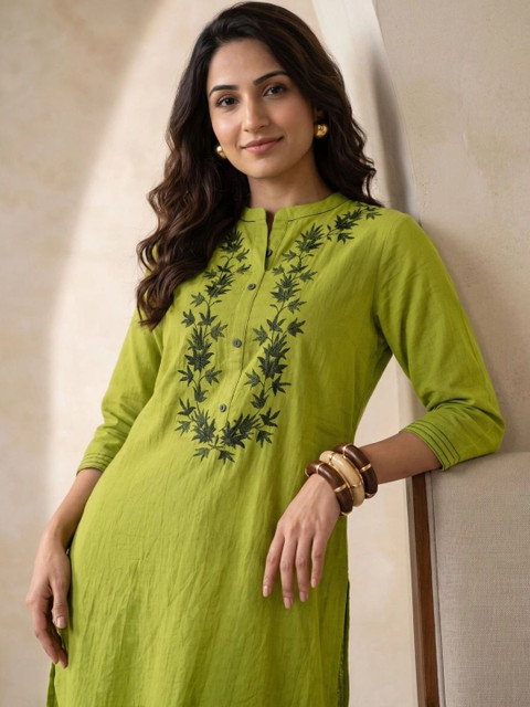 Anouk Women Ethnic Motifs Embroidered Thread Work Kurta