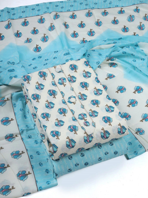 CLEMIRA Printed Pure Cotton Unstitched Dress Material