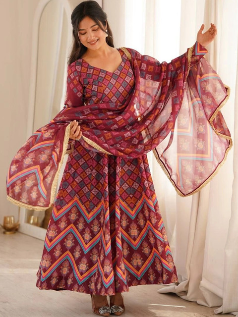 Homexa Enterprise Women Printed Regular Pure Cotton Kurta with Pyjamas & With Dupatta