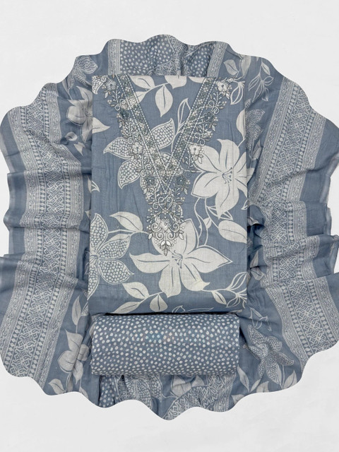 CLEMIRA Printed Pure Cotton Unstitched Dress Material - Image 4