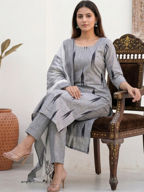 Mollika Printed Pure Cotton Unstitched Dress Material - Image 3
