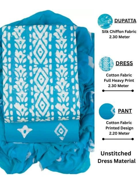 CLEMIRA Printed Pure Cotton Unstitched Dress Material - Image 3
