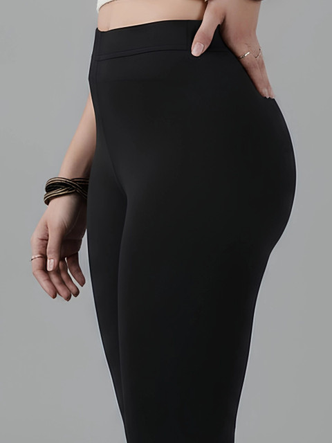 COLRINA Pack Of 2 Skin-Fit Cotton Ankle Length Leggings - Image 4