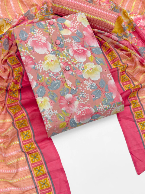 CLEMIRA Embroidered Pure Cotton Unstitched Dress Material