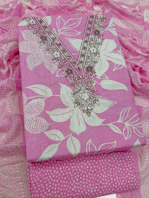CLEMIRA Printed Pure Cotton Unstitched Dress Material - Image 3
