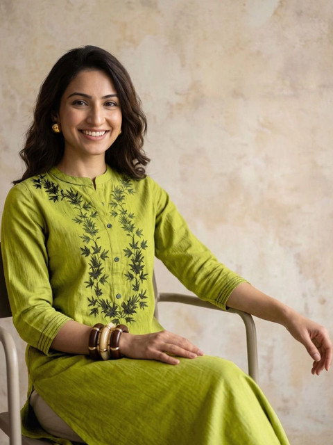Anouk Women Ethnic Motifs Embroidered Thread Work Kurta - Image 5