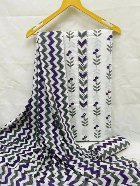 CLEMIRA Printed Pure Cotton Unstitched Dress Material - Image 3