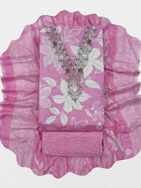 CLEMIRA Printed Pure Cotton Unstitched Dress Material