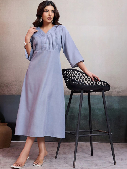 BFM Women A-Line Midi Dress - Image 3