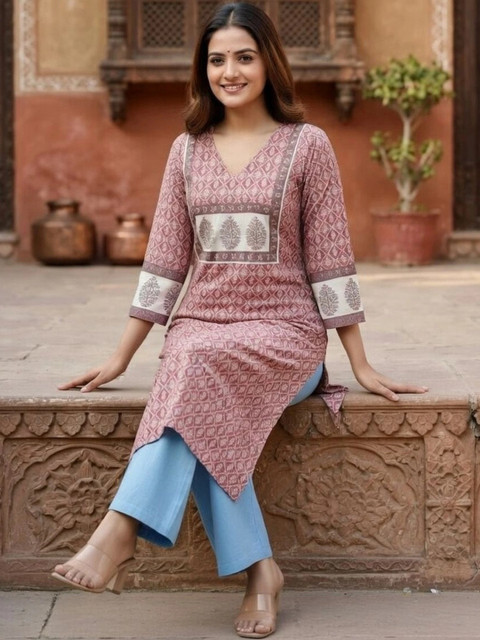 KALAMIR Women Ethnic Motifs Printed Indie Prints Kurta - Image 6