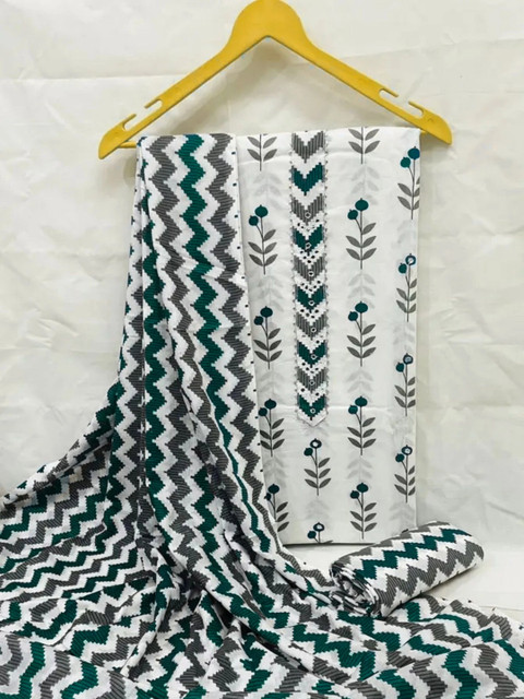 FashionsEye Printed Pure Cotton Unstitched Dress Material - Image 3