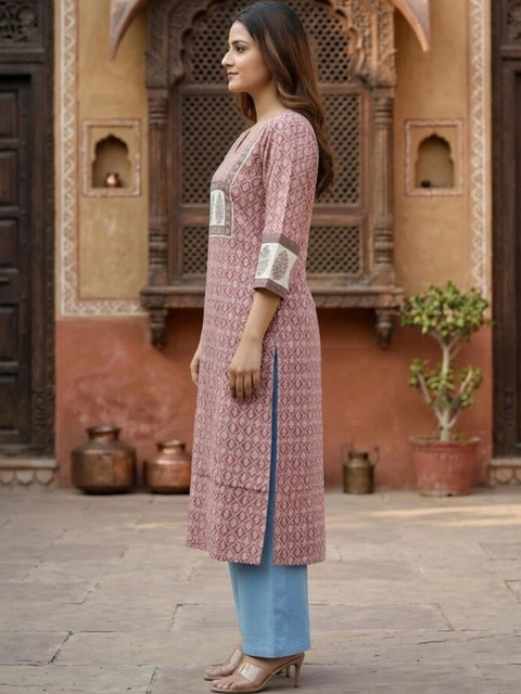 KALAMIR Women Ethnic Motifs Printed Indie Prints Kurta - Image 5