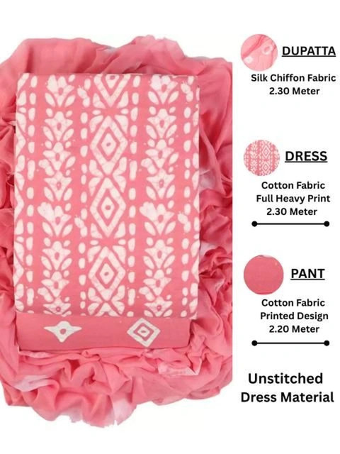 Mitera Printed Pure Cotton Unstitched Dress Material - Image 4