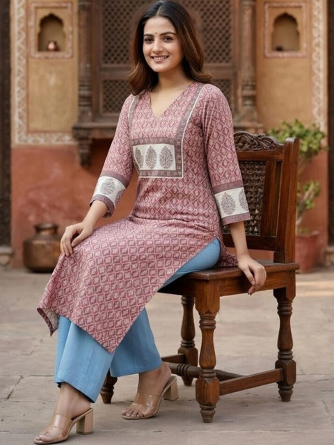 KALAMIR Women Ethnic Motifs Printed Indie Prints Kurta - Image 4