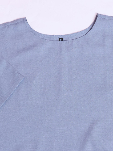 women blue Cotton Blend BFM A-Line Dress - Image 5
