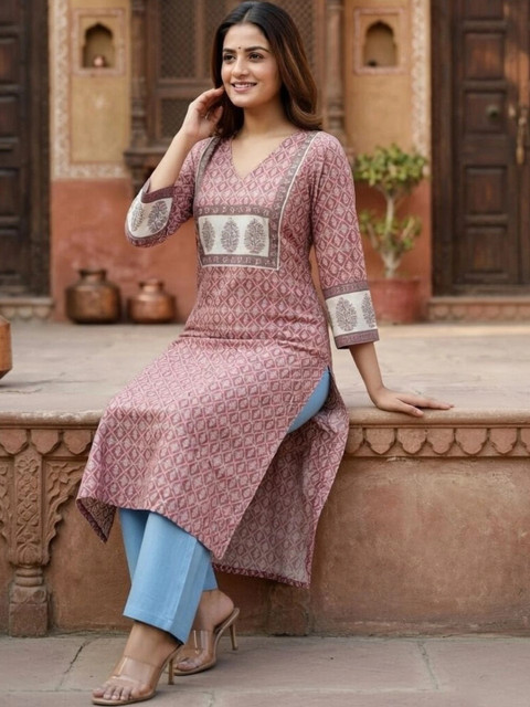 KALAMIR Women Ethnic Motifs Printed Indie Prints Kurta - Image 3