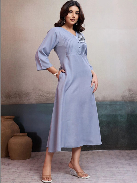 BFM Women A-Line Midi Dress - Image 2