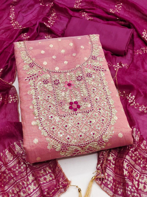 TAVAS Embroidered Unstitched Dress Material - Image 4