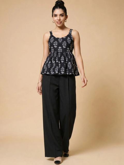 Moda Rapido Indie Florals Cotton Printed Top with Trousers - Image 5