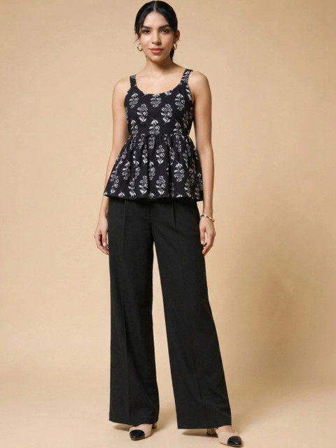 Moda Rapido Indie Florals Cotton Printed Top with Trousers