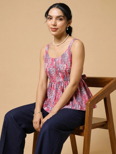 Moda Rapido Indie Florals Cotton Printed Top with Trousers - Image 6