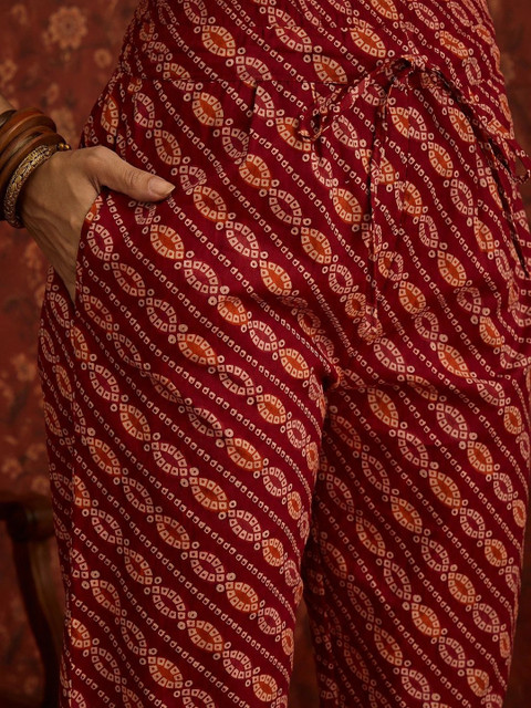 Sangria Women Ethnic Motifs Printed Regular Kurta with Patiala & With Dupatta - Image 5