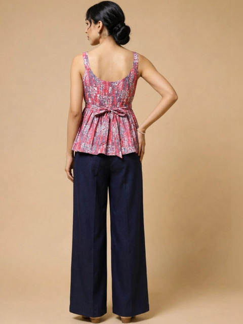 Moda Rapido Indie Florals Cotton Printed Top with Trousers - Image 7