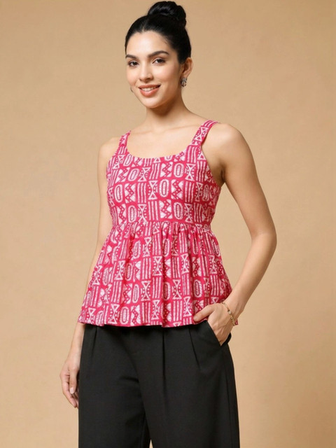 Istyle Can Bohemian Cotton Printed Top with Trousers - Image 3