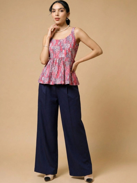 Moda Rapido Indie Florals Cotton Printed Top with Trousers - Image 3