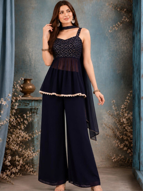 indo street Embellished Top with Palazzos