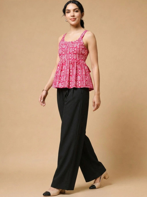 Istyle Can Bohemian Cotton Printed Top with Trousers - Image 2