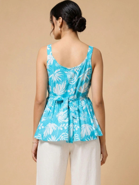 Womenster Indie Florals Cotton Printed Top with Trousers - Image 6