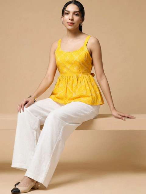 Moda Rapido Cotton Printed Top with Trousers - Image 6