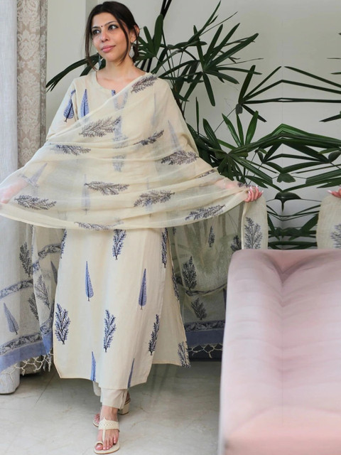 Anouk Women Ethnic Motifs Printed Regular Kurta with Trousers & With Dupatta - Image 5
