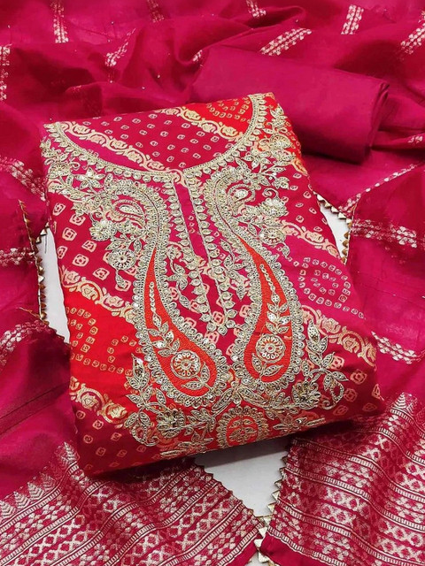 TAVAS Pure Silk Unstitched Dress Material
