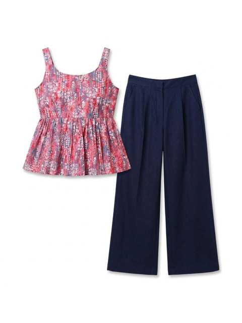 Moda Rapido Indie Florals Cotton Printed Top with Trousers - Image 2