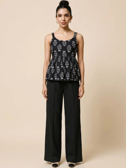 Womenster Women Floral Cotton Printed Top with Trousers - Image 6