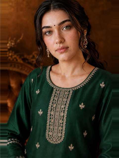 CREATIVE KORNER Women Ethnic Motifs Embroidered Thread Work Kurta - Image 2