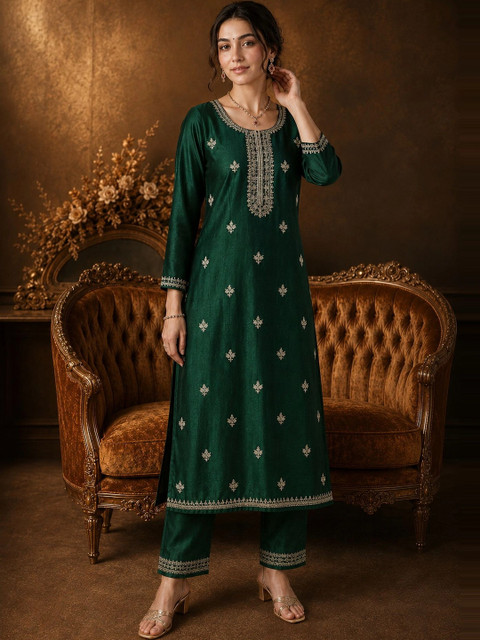 CREATIVE KORNER Women Ethnic Motifs Embroidered Thread Work Kurta - Image 7