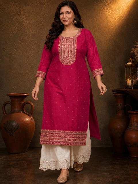FULL BLOOM Women Embroidered Thread Work Kurta - Image 5